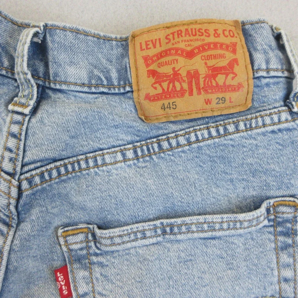 Levis 445 Shorts Mens 29 Light Blue Denim Casual Stretch Jean Shorts